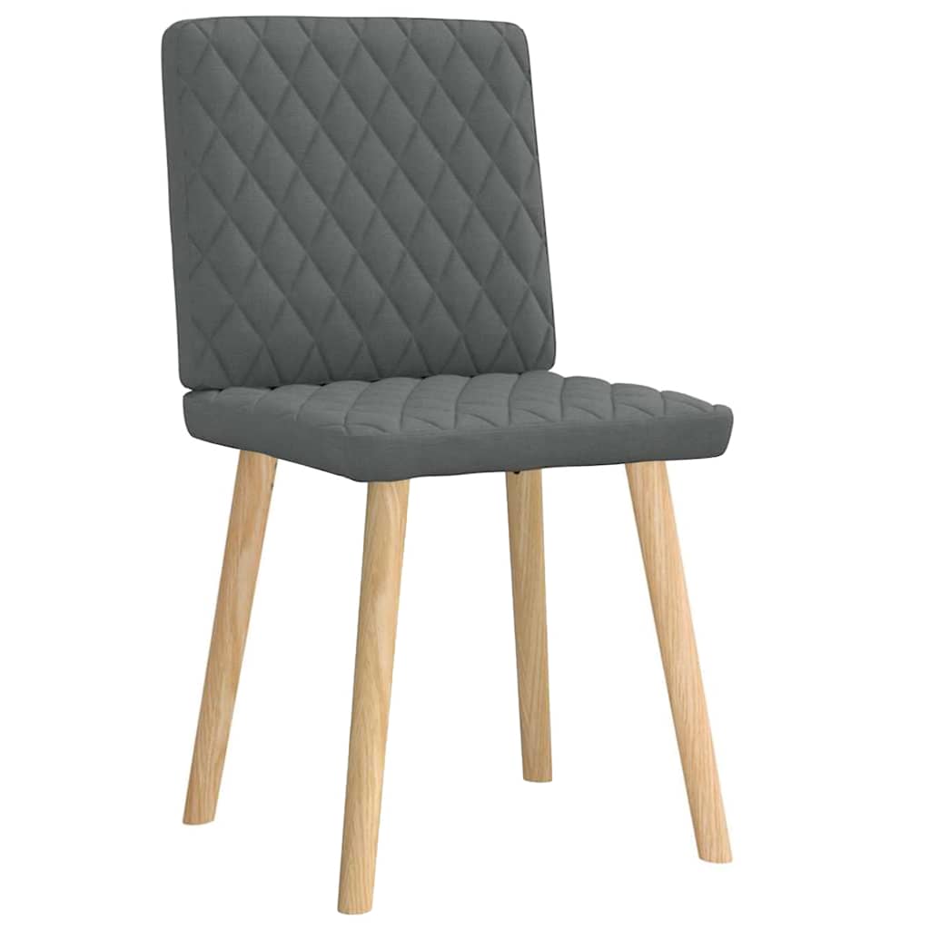 Cadeiras de jantar 2 pcs tecido cinzento-escuro