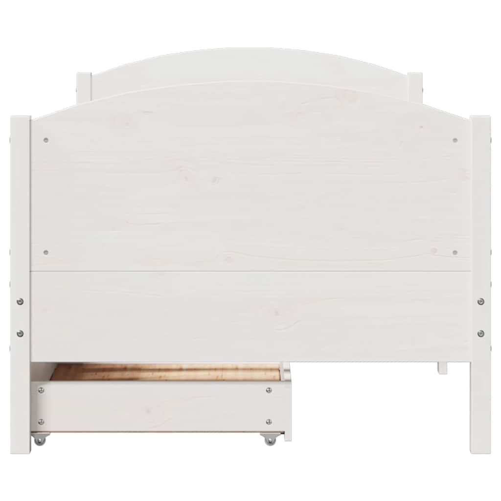 Cama sem colchão 90x190 cm madeira de pinho maciça branco