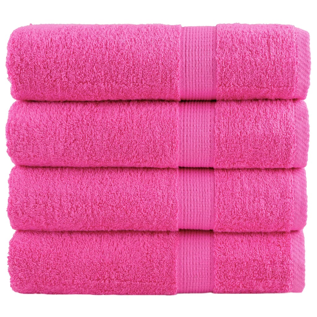 Toalhas de mãos premium solund 4 pcs 50x100 cm 600 gsm rosa