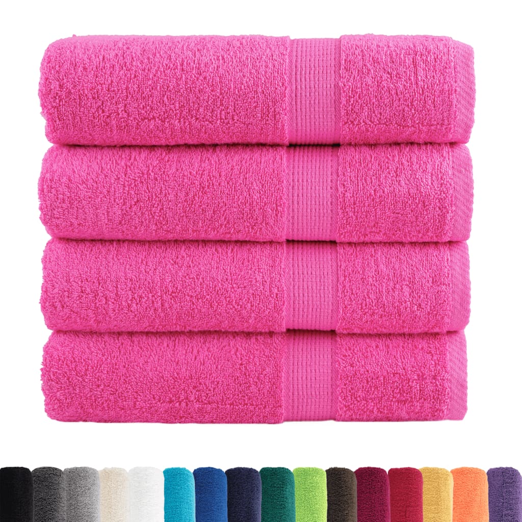 Toalhas de mãos premium solund 4 pcs 50x100 cm 600 gsm rosa