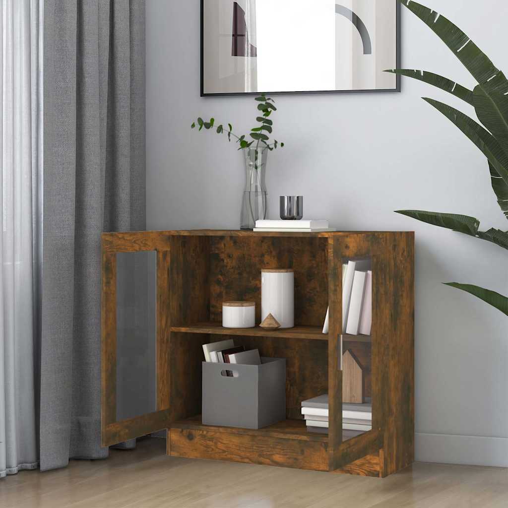 Vitrine 82,5x30,5x80 cm derivados de madeira carvalho fumado