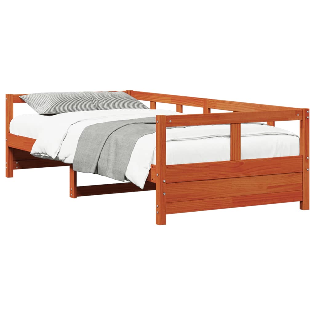 Sofá-cama sem colchão 80x200 cm madeira de pinho castanho cera