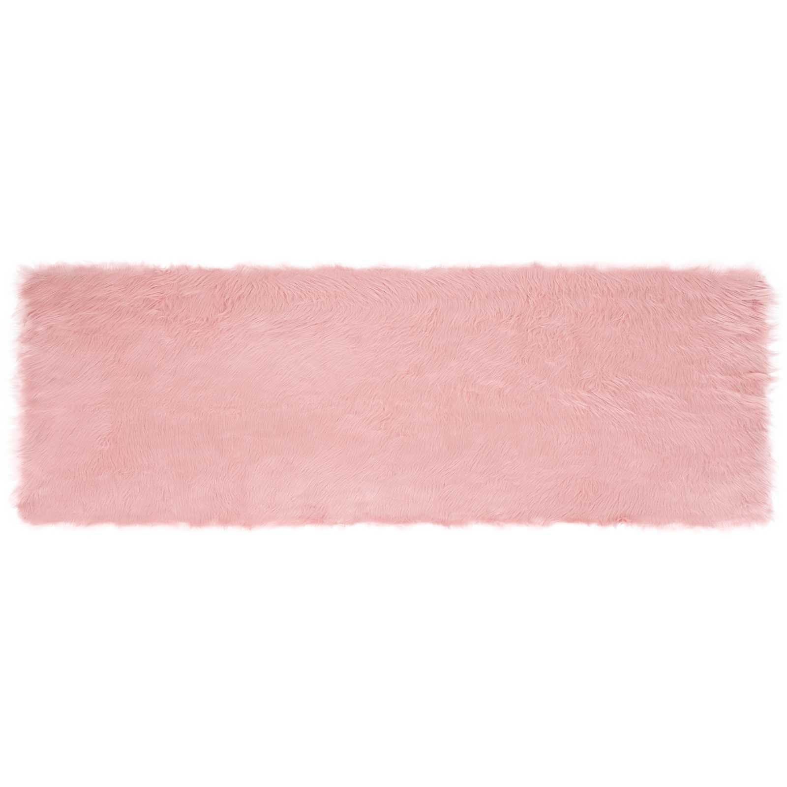Tapete de de ovelha sintética tafalla rosa 80 x 250 cm
