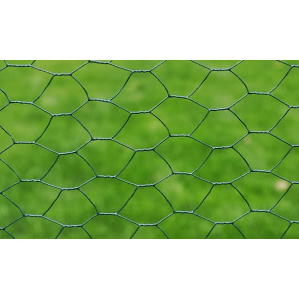 Cerca de arame galinheiro c/ revestimento em PVC 25x0,5 m verde