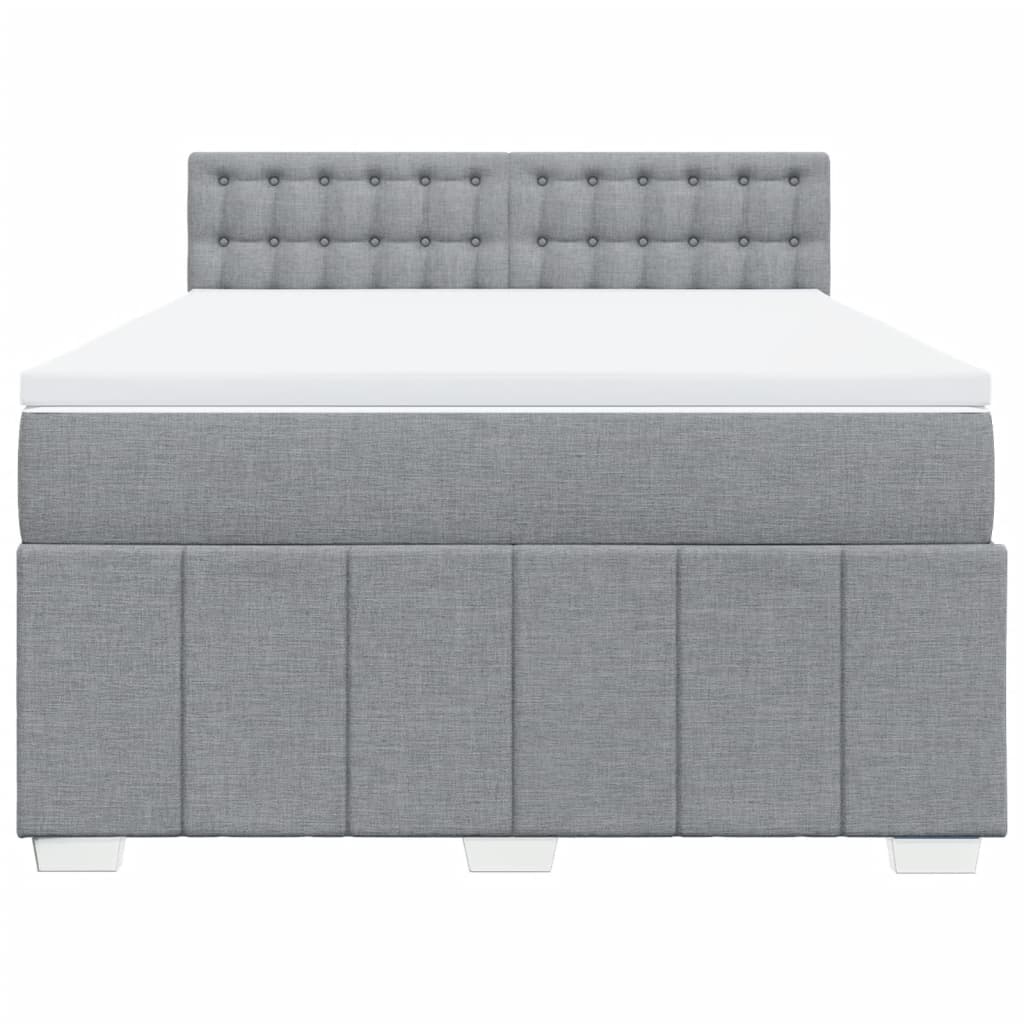 Cama com molas/colchão 140x190 cm tecido cinzento-claro