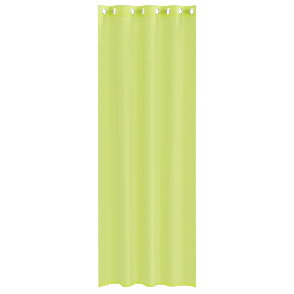 Cortinas de voile com ilhós 2 pcs verde-maçã 140x300 cm