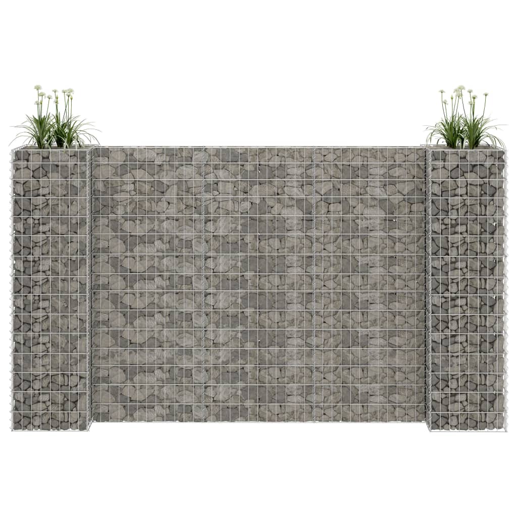 Gabião em forma de h fio de aço 260x40x150 cm