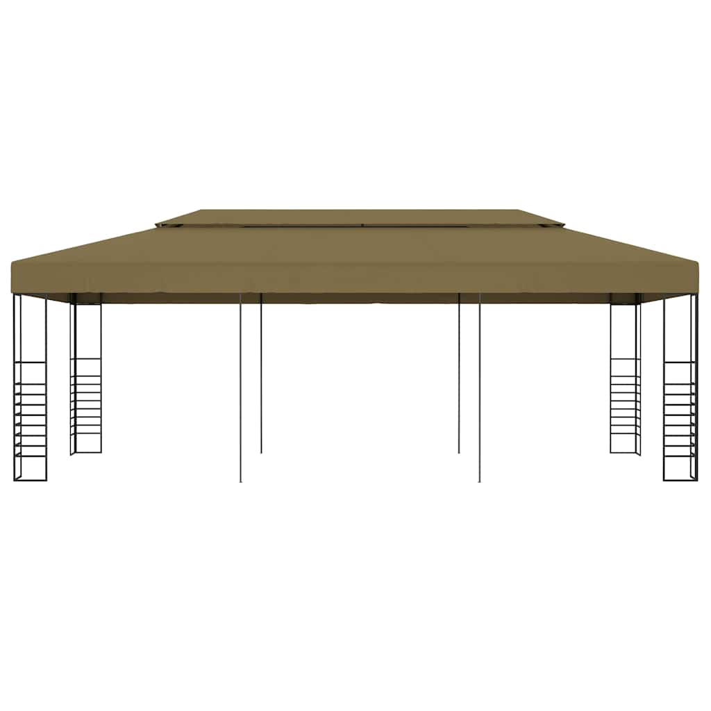 Gazebo 6x3x2,7 m 180 g/m² cinzento-acastanhado