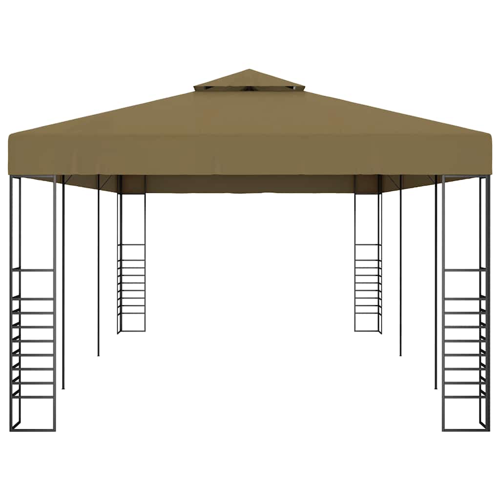 Gazebo 6x3x2,7 m 180 g/m² cinzento-acastanhado