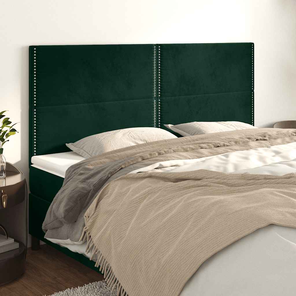 Cabeceira verde escuro 200x5x118/128 cm veludo