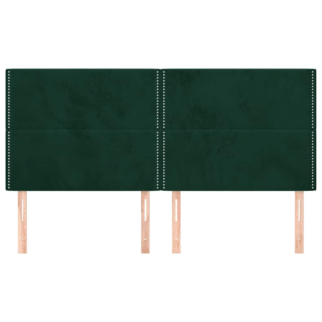 Cabeceira verde escuro 200x5x118/128 cm veludo