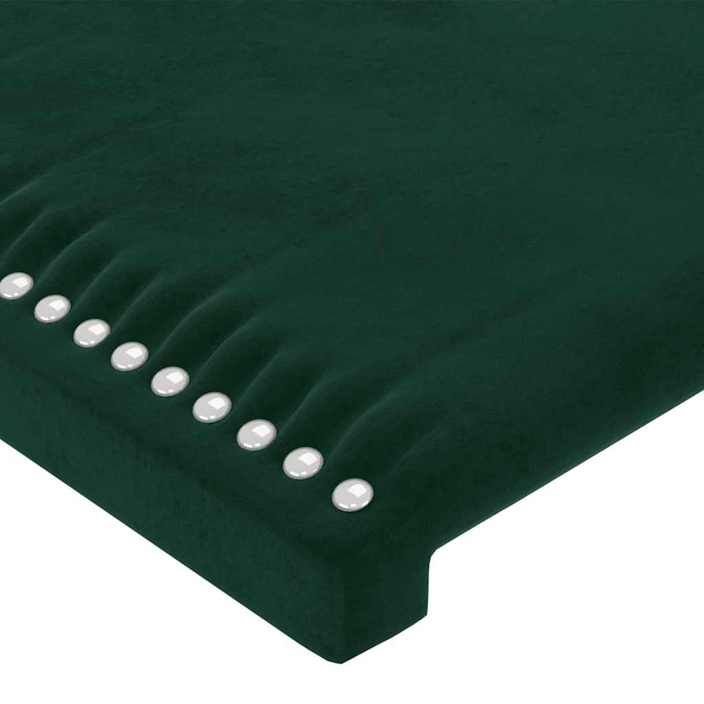 Cabeceira verde escuro 200x5x118/128 cm veludo