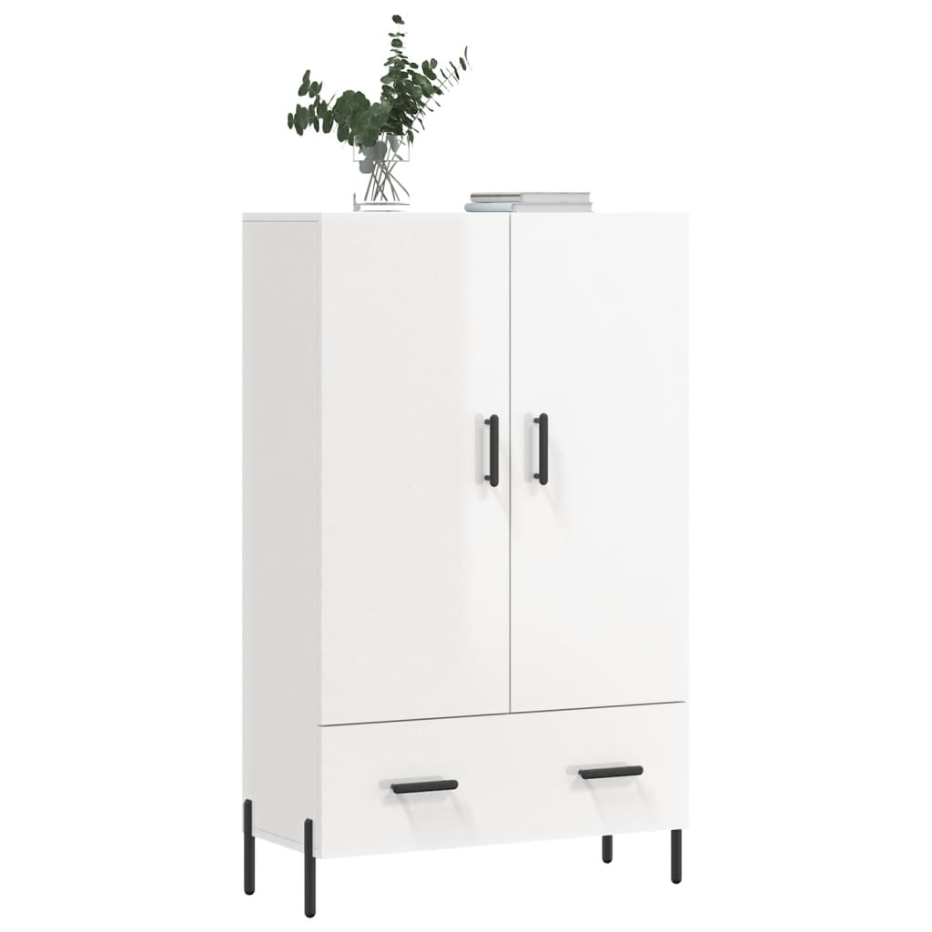 Aparador alto 69,5x31x115 cm derivados madeira branco brilhante