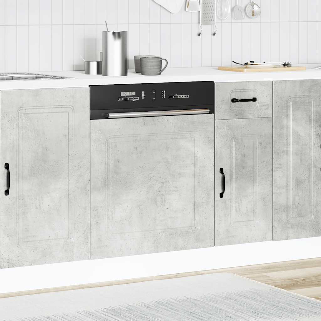Painel máquina lavar louça kalmar 60x1,5x57 cm cinza cimento