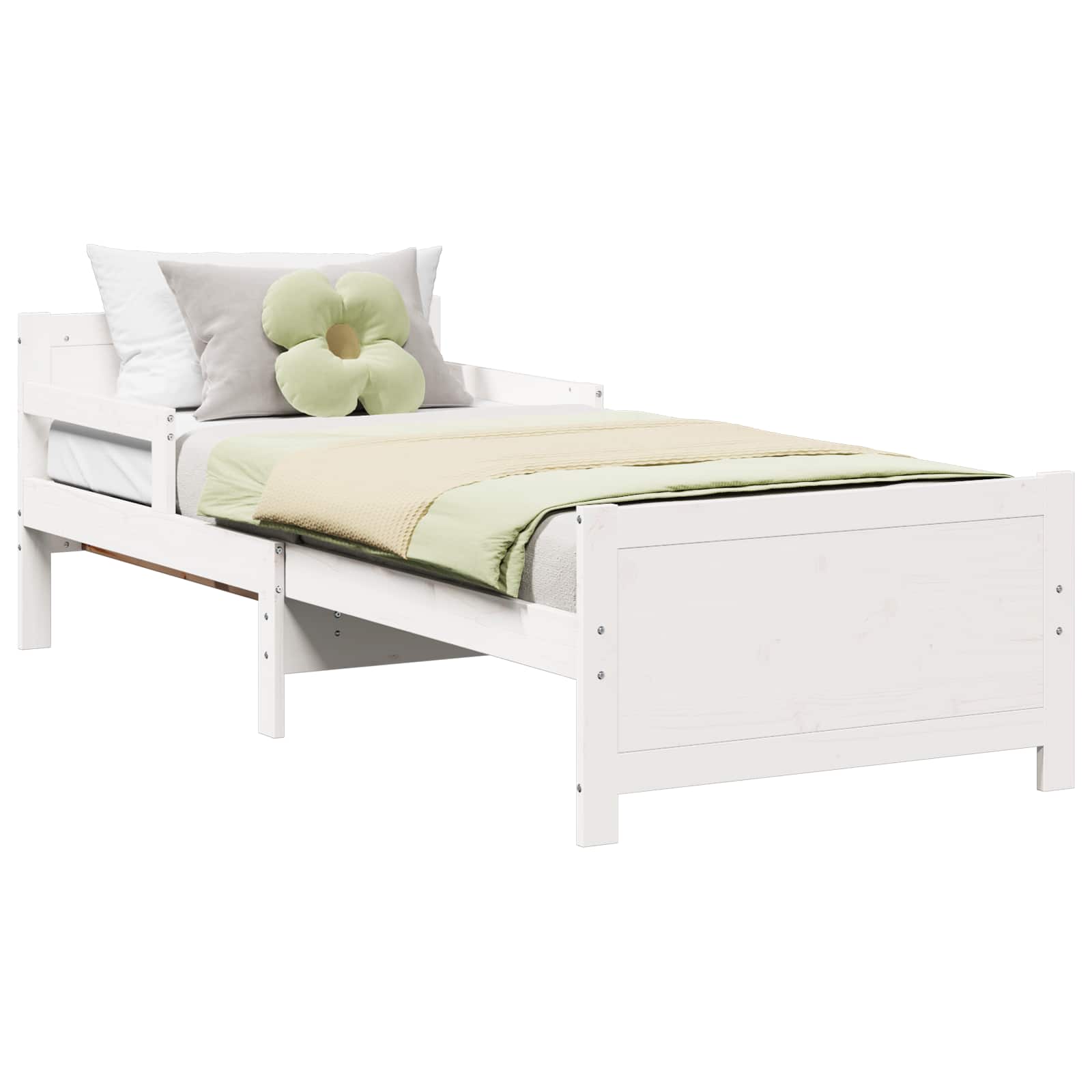 Estrutura da cama branco 80 x 200 cm derivados de madeira