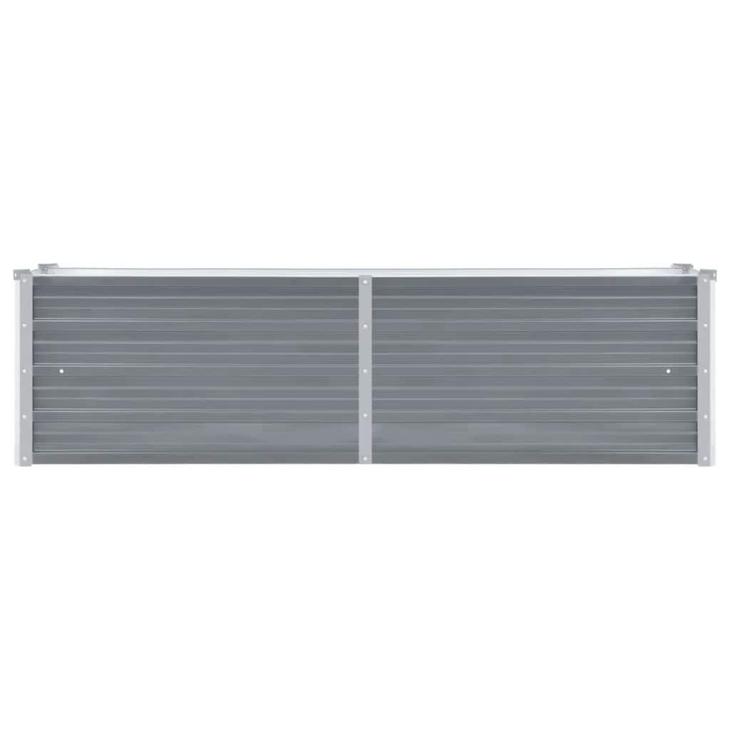 Canteiro elevado de jardim aço galvanizado 160x40x45cm cinzento