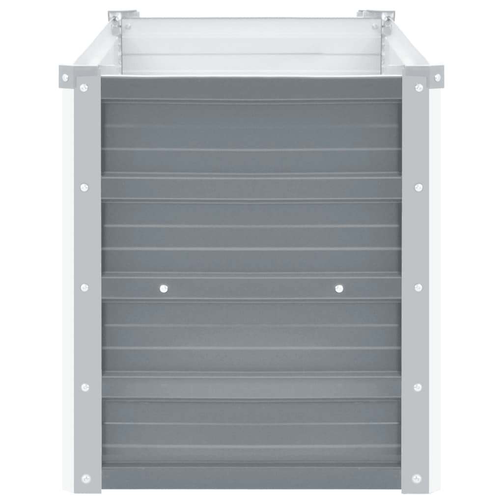 Canteiro elevado de jardim aço galvanizado 160x40x45cm cinzento