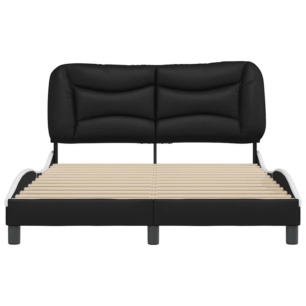 Estrutura de cama sem colchão hvar 140x200 couro artif. preto/branco