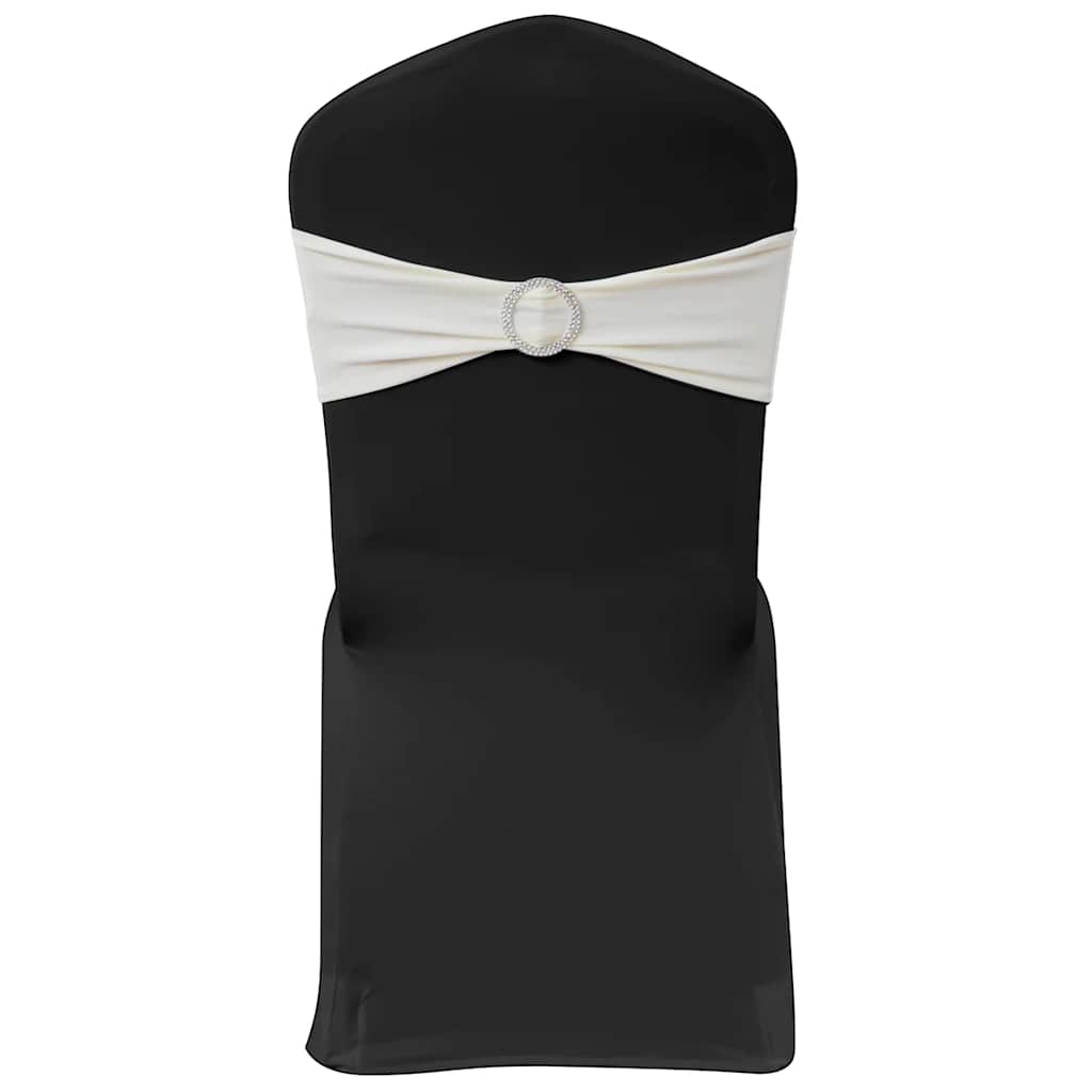 Banda decorativa para cadeira, elástico, em creme com fivela diamante