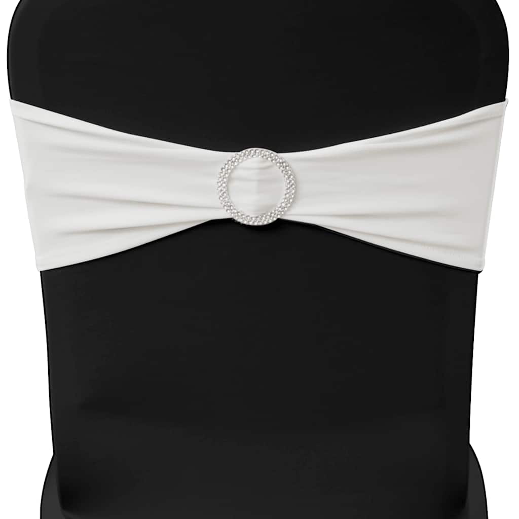 Banda decorativa para cadeira, elástico, em creme com fivela diamante