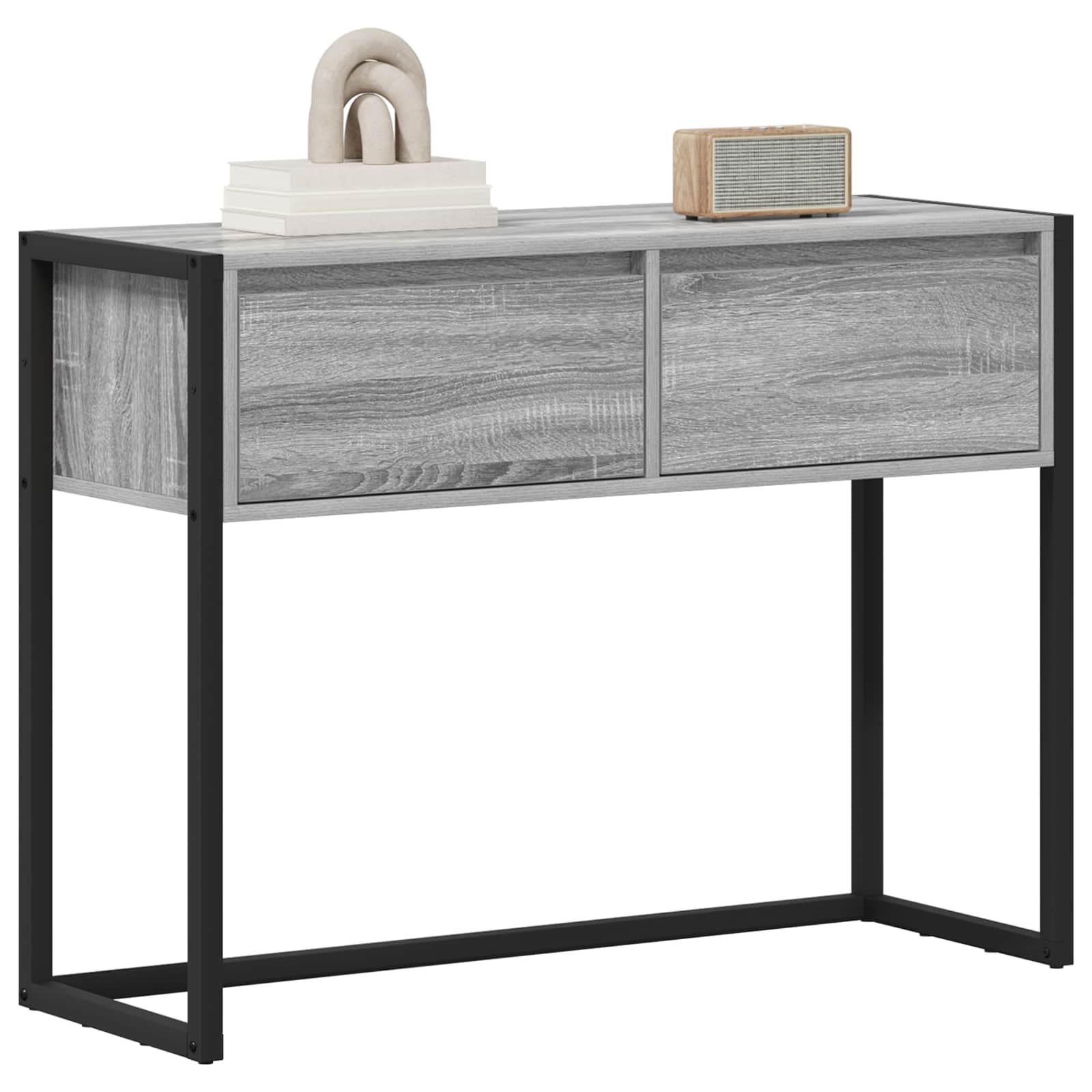 Mesa de apoio cinza sonoma 100 x 36 x 75 cm