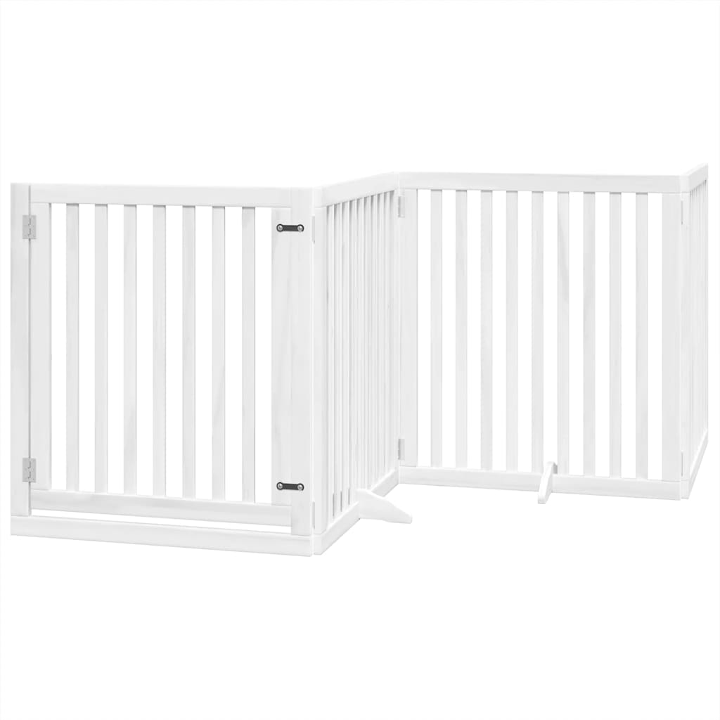 Portão p/ cães com porta dobrável 10 painéis 800cm álamo branco