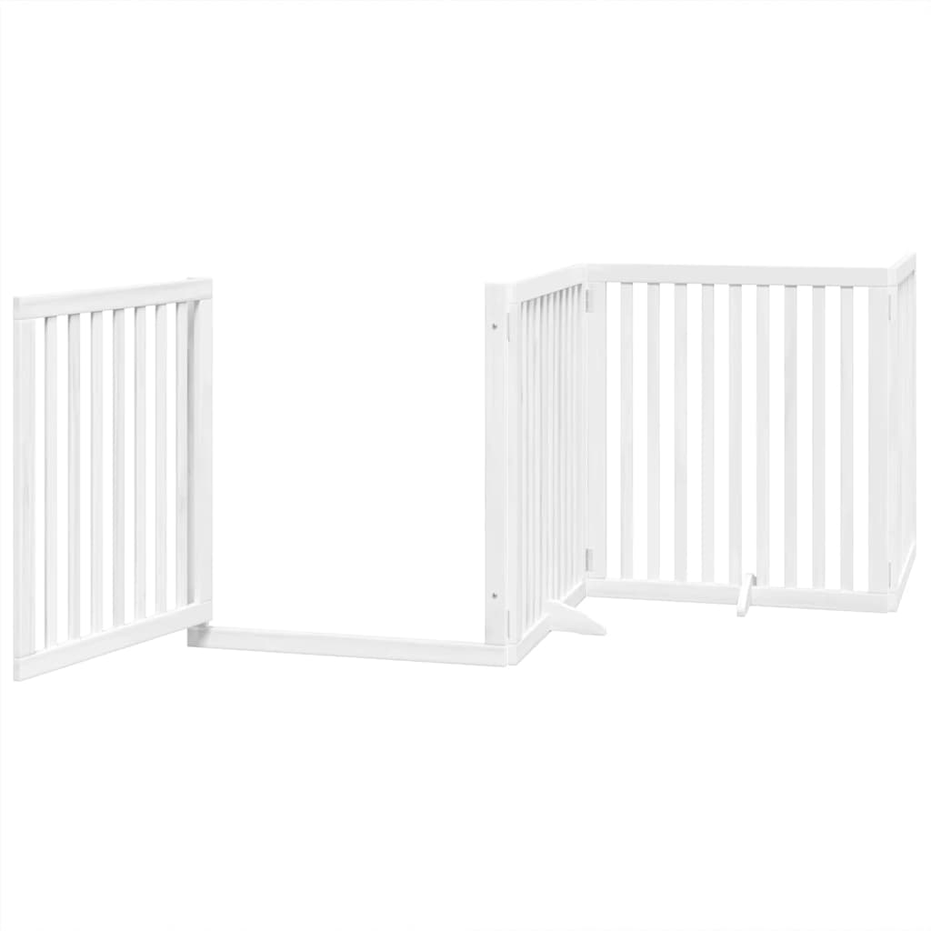 Portão p/ cães com porta dobrável 10 painéis 800cm álamo branco