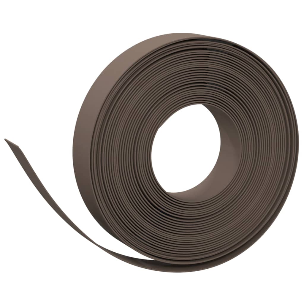 Bordas de jardim 5 pcs 10 m 10 cm polietileno castanho