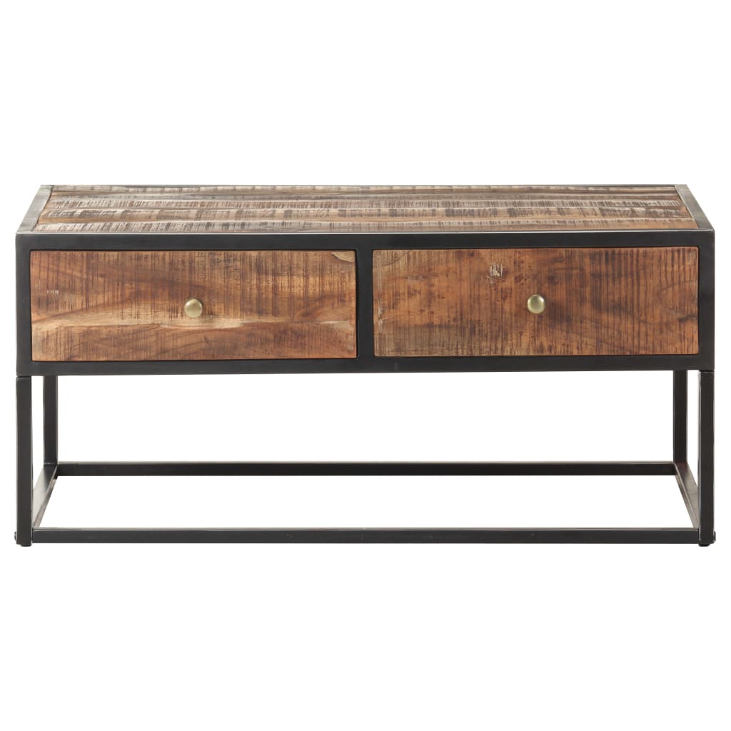 Mesa de centro 90x50x40 cm madeira de acácia áspera