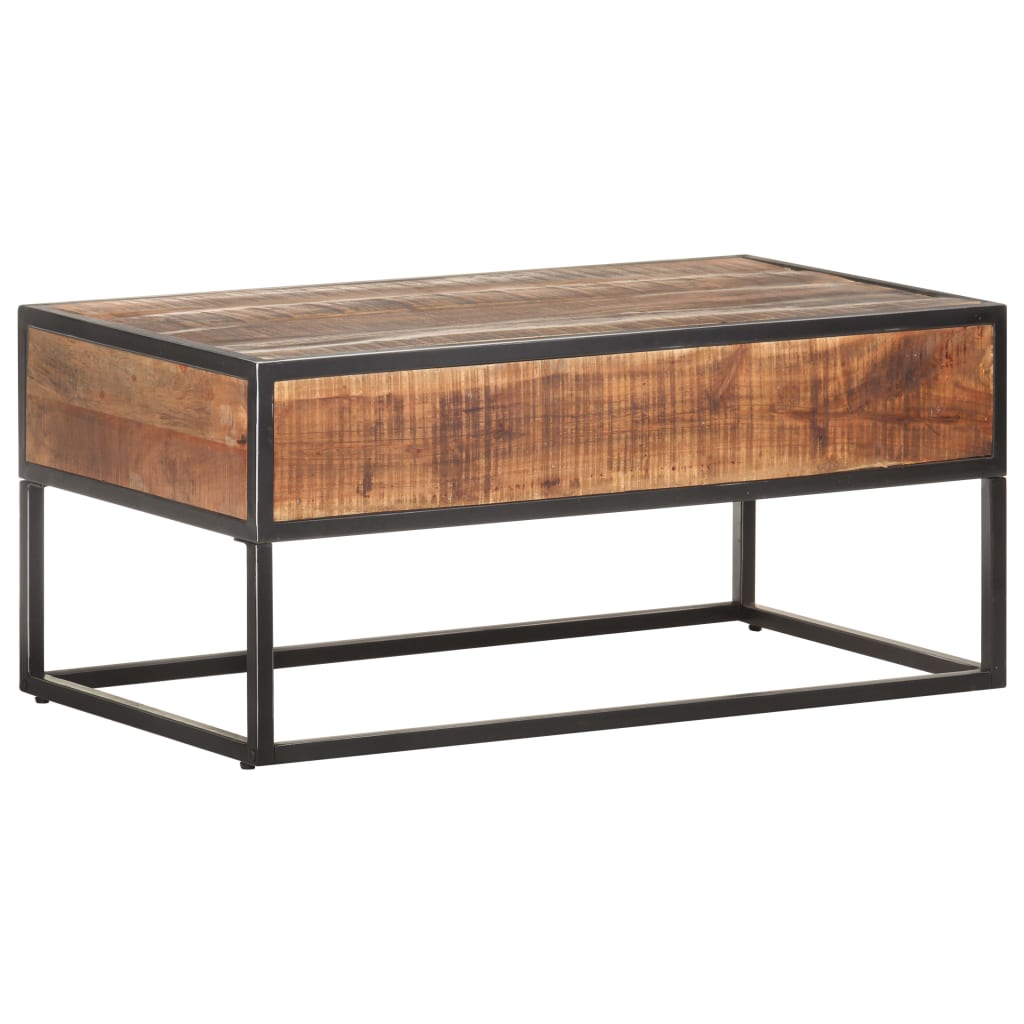 Mesa de centro 90x50x40 cm madeira de acácia áspera