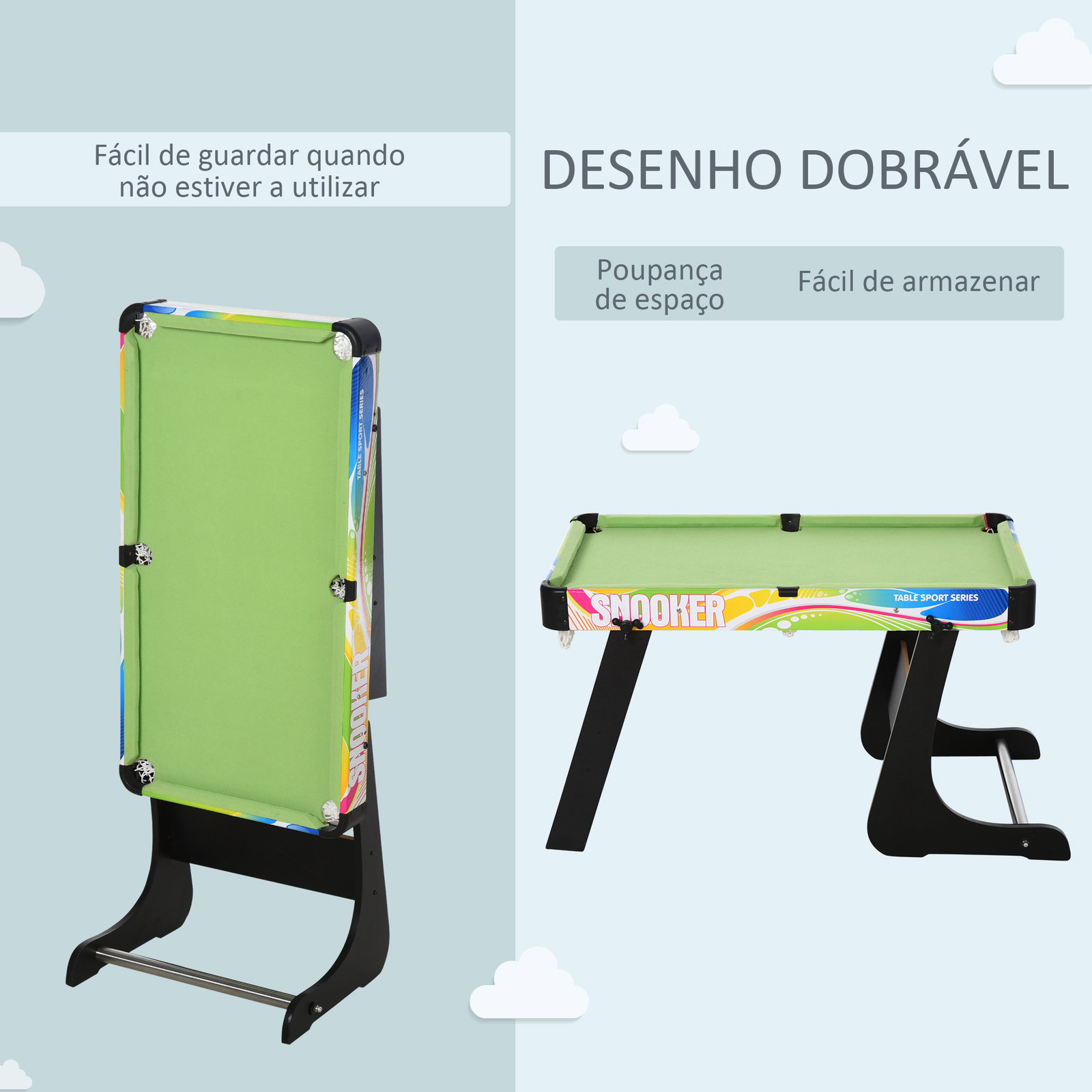 Mesa de jogos dobrável 4 em 1 matraquilhos hóquei de mesa bilhar pingue-pongue e acessórios incluídos 86,5x43,5x64 cm multicor