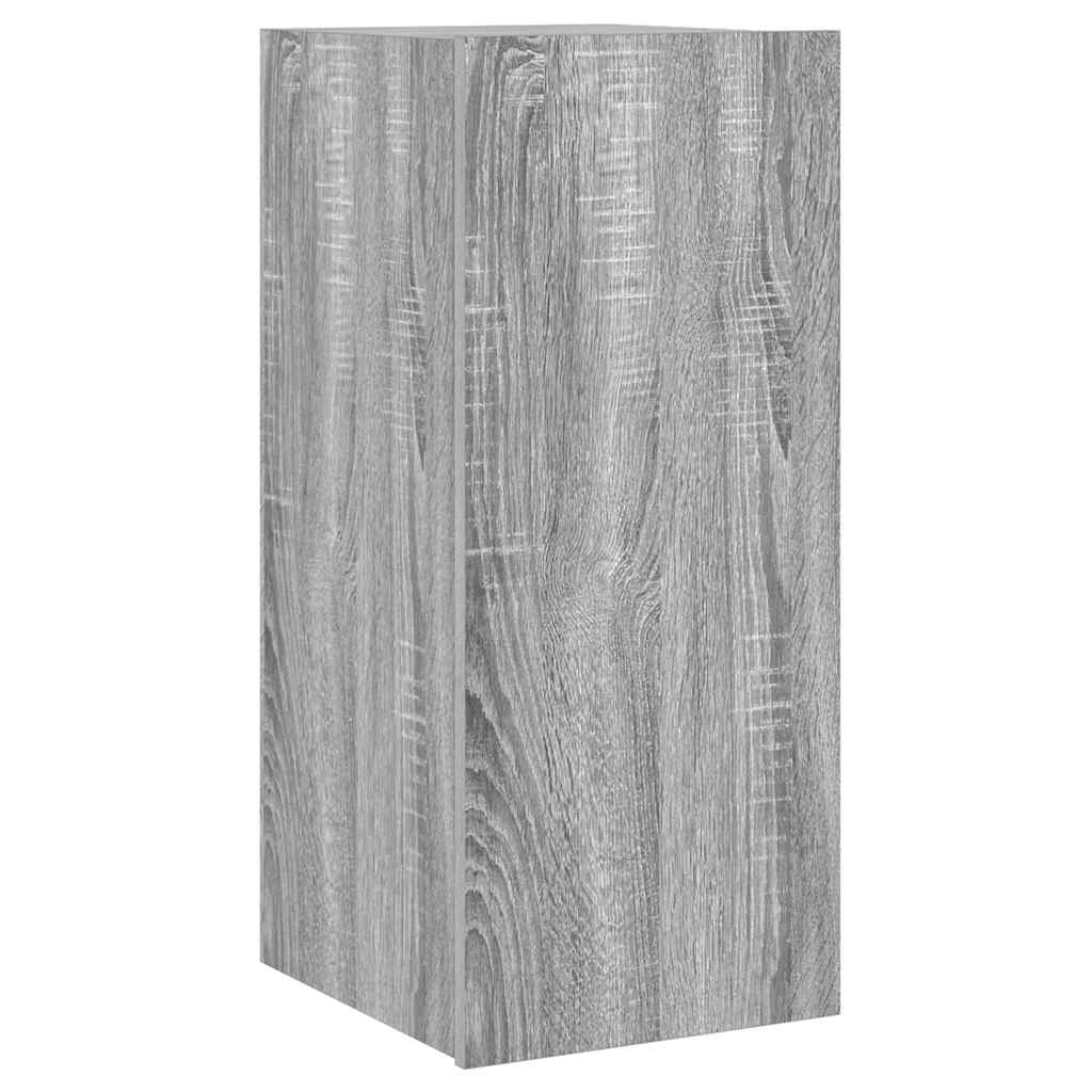 Móvel de parede p/ TV c/ luzes LED 30,5x35x70cm cinzento sonoma
