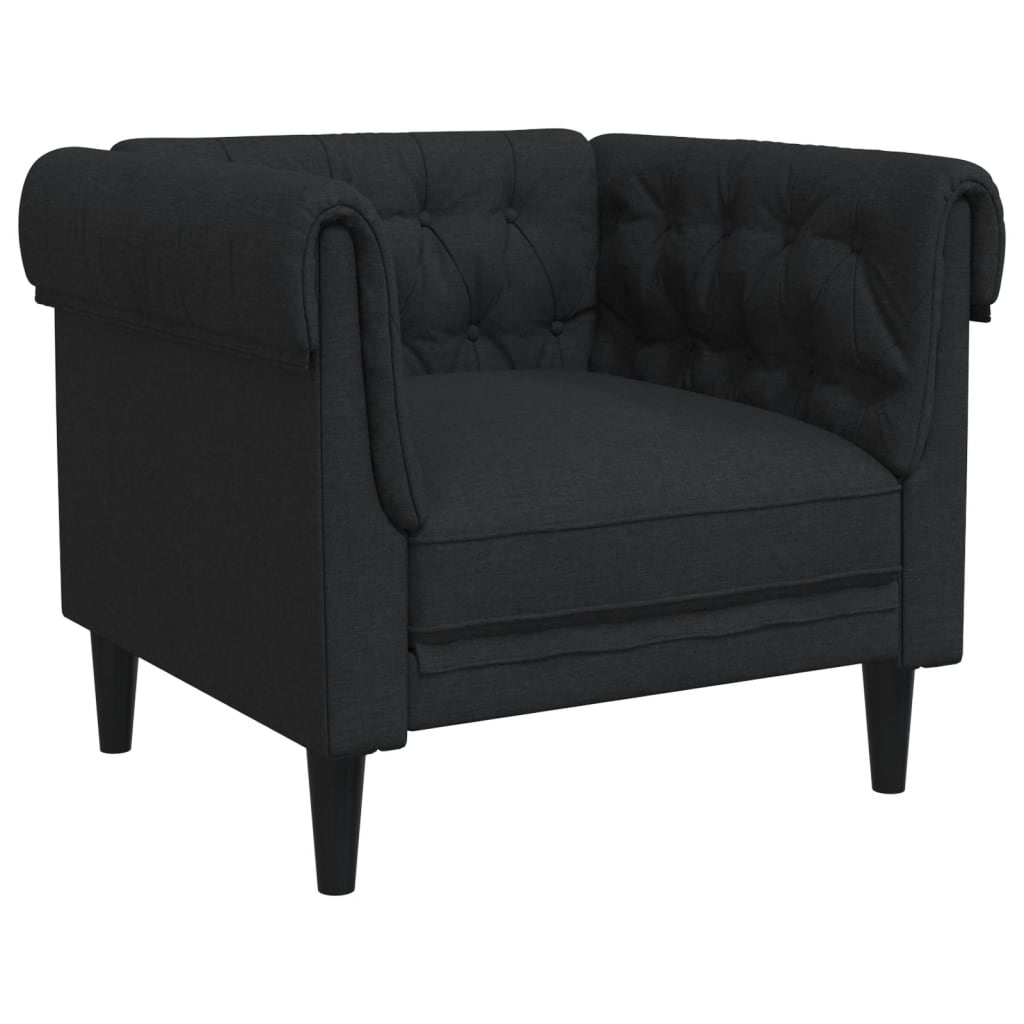 3 Pcs conjunto de sofás tecido preto