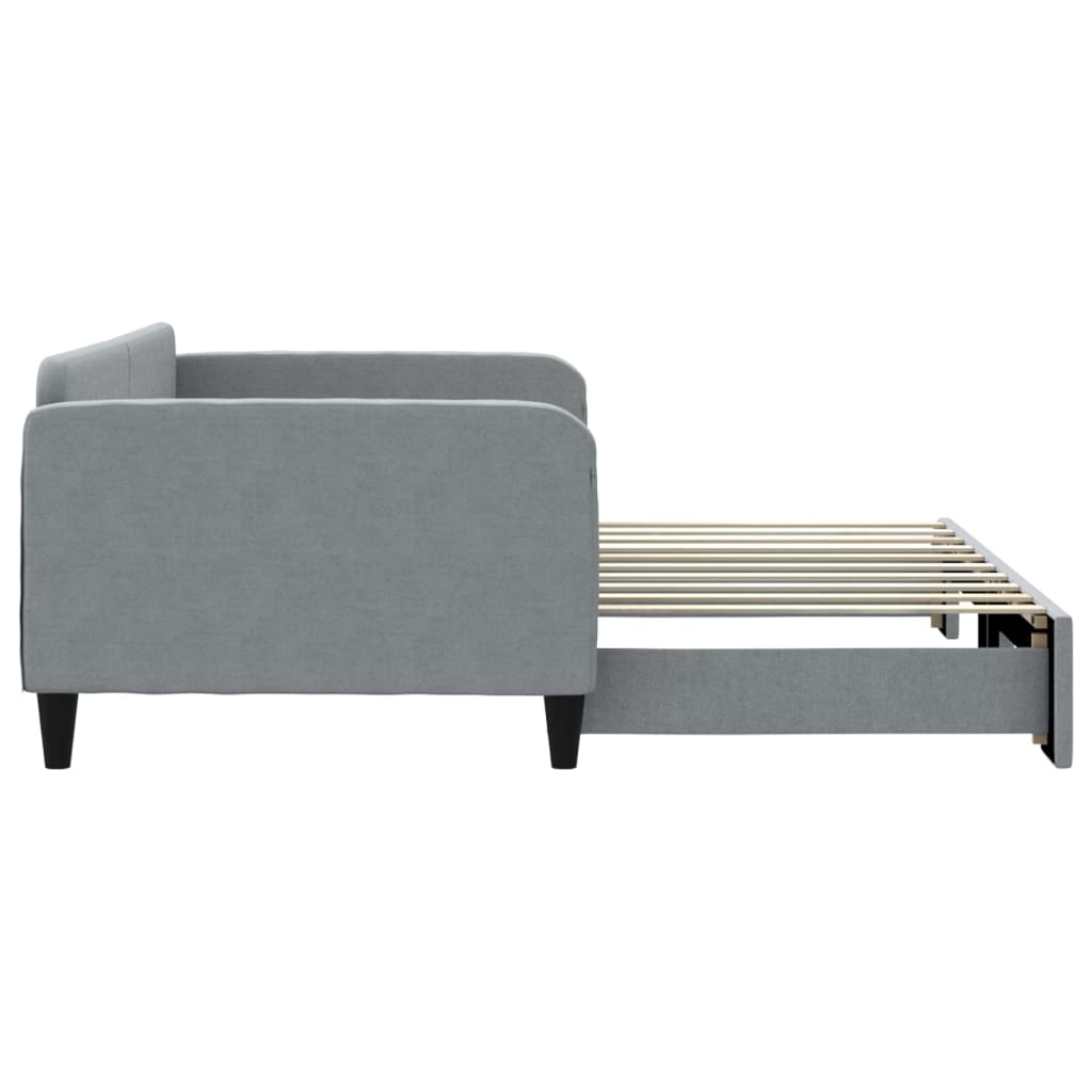 Sofá-cama com gavetão 100x190 cm tecido cinzento-claro