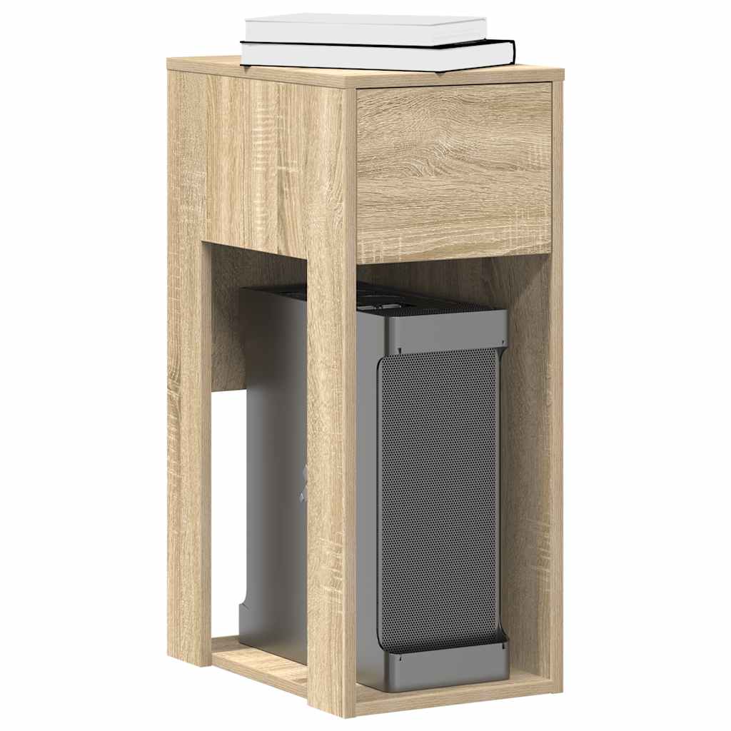 Suporte torre computador com gaveta 30x44x74 cm carvalho sonoma