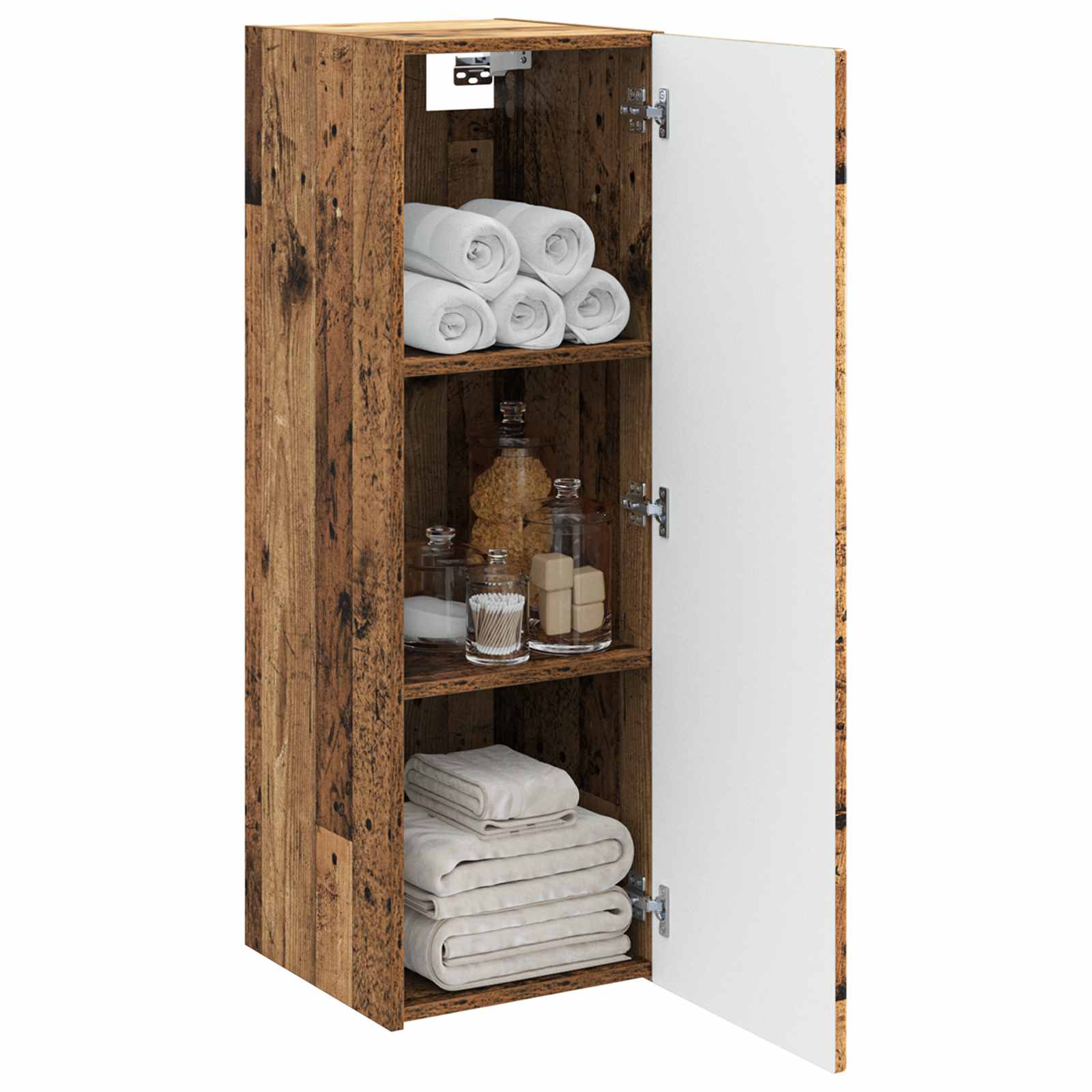 Gabinete de banheiro suspenso madeira antiga 33 x 34,5 x 60 cm