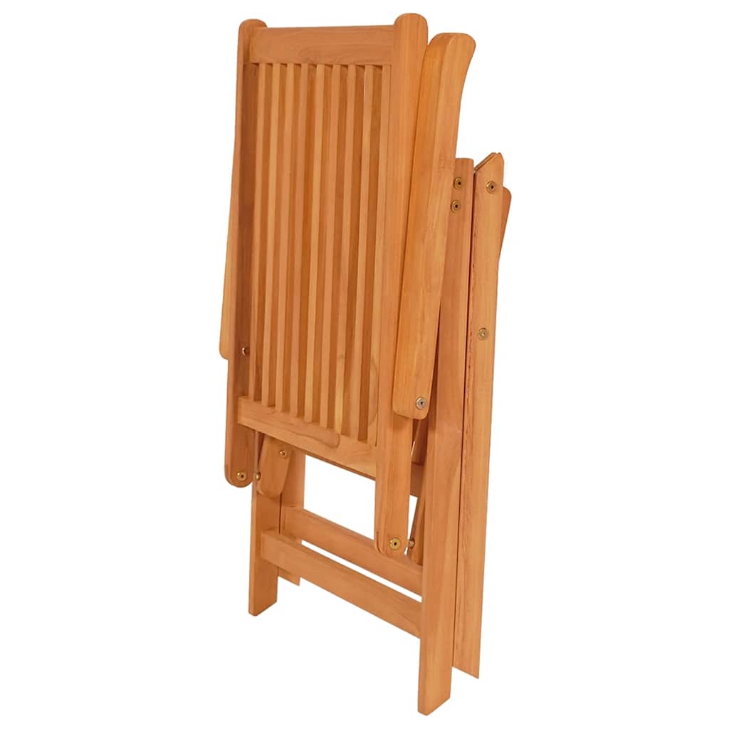 Cadeiras de jardim reclináveis 8 pcs madeira de teca maciça