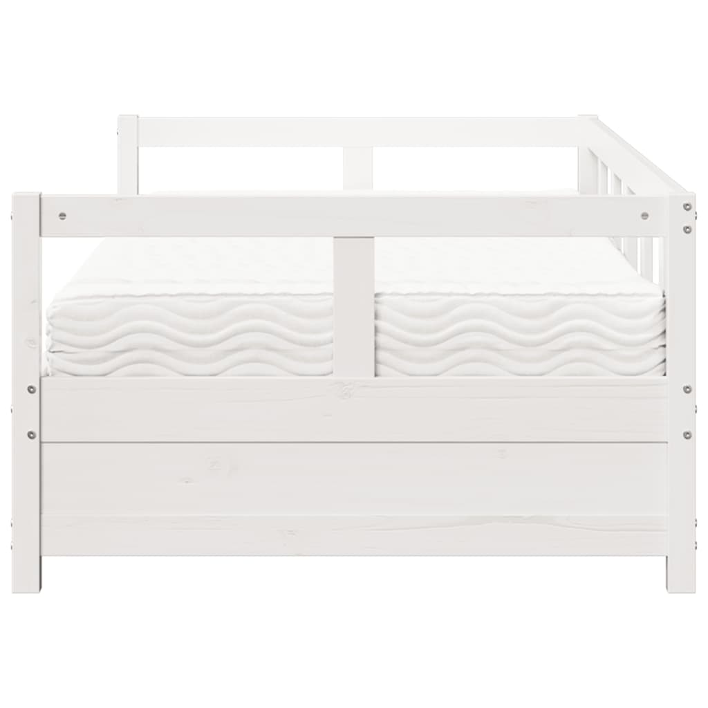 Sofá-cama com colchão 90x200 cm madeira de pinho maciça branco