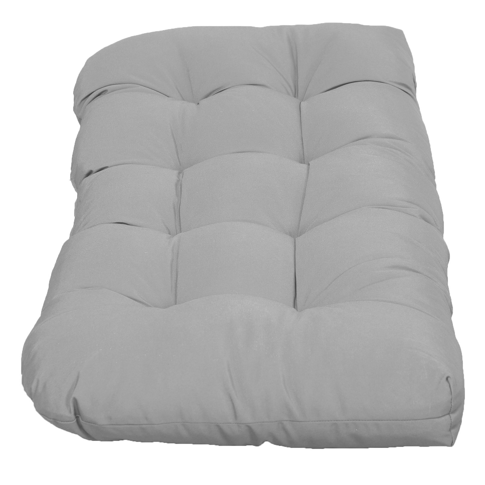 Almofada para banco de 2 lugares para interior e exterior com 8 botões para cadeiras sofás 110x48x8 cm cinzento