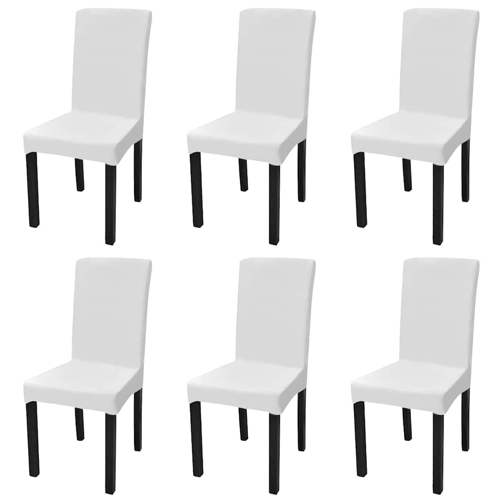 6 Pcs capas extensíveis para cadeiras branco