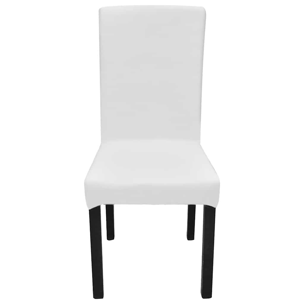6 Pcs capas extensíveis para cadeiras branco
