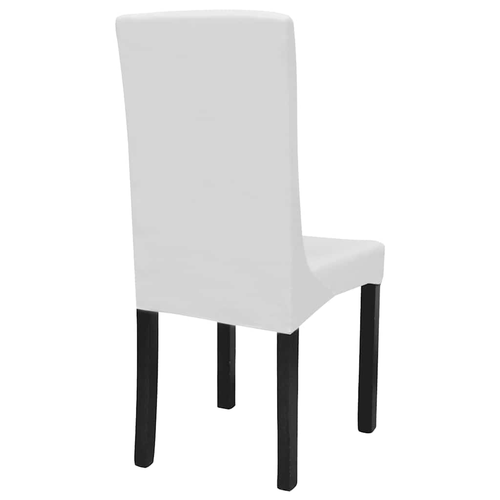 6 Pcs capas extensíveis para cadeiras branco