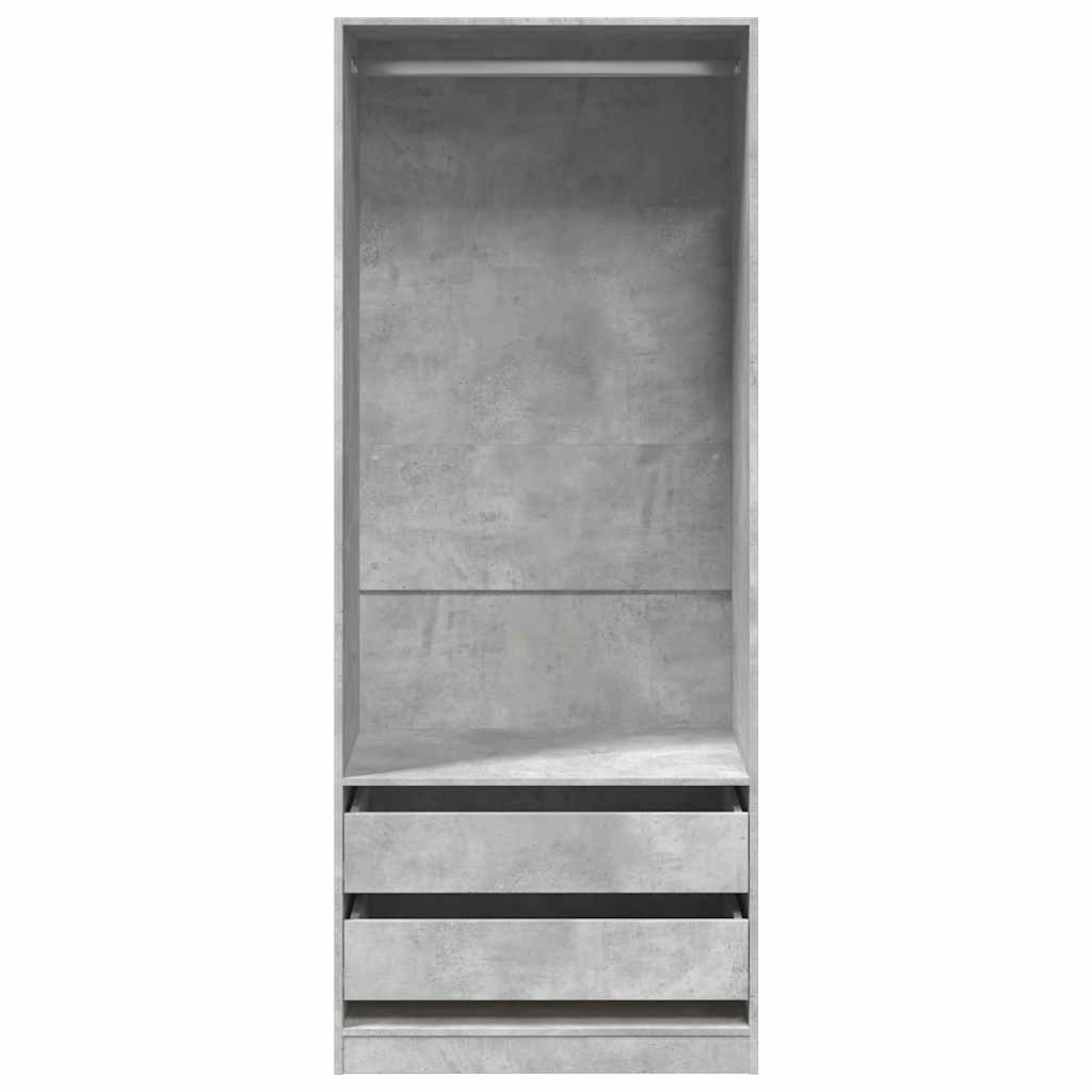 Roupeiro 80x50x200 cm derivados de madeira cinzento cimento