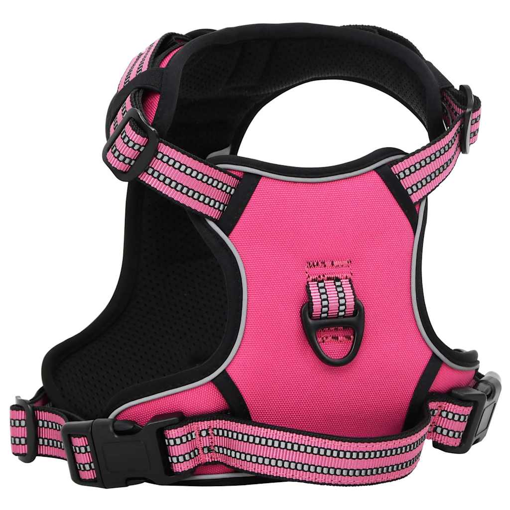 Peitoral para cães com trela e coleira ajustável l rosa