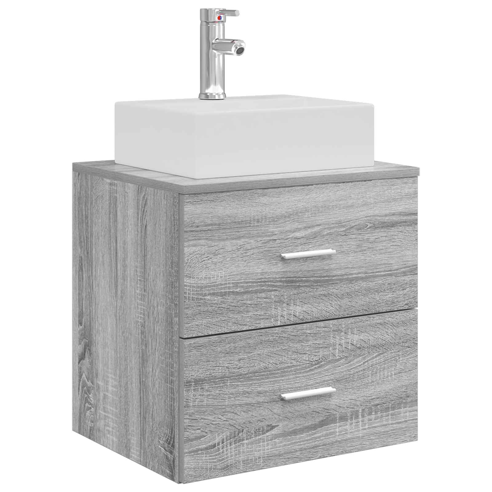 Vaidade com pia suspensa sonoma cinzento 49,5 x 41 x 62,5 cm