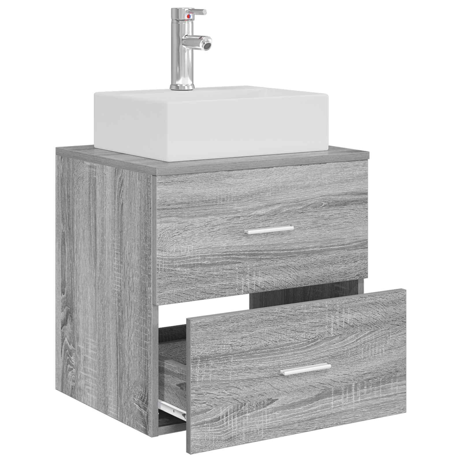 Vaidade com pia suspensa sonoma cinzento 49,5 x 41 x 62,5 cm