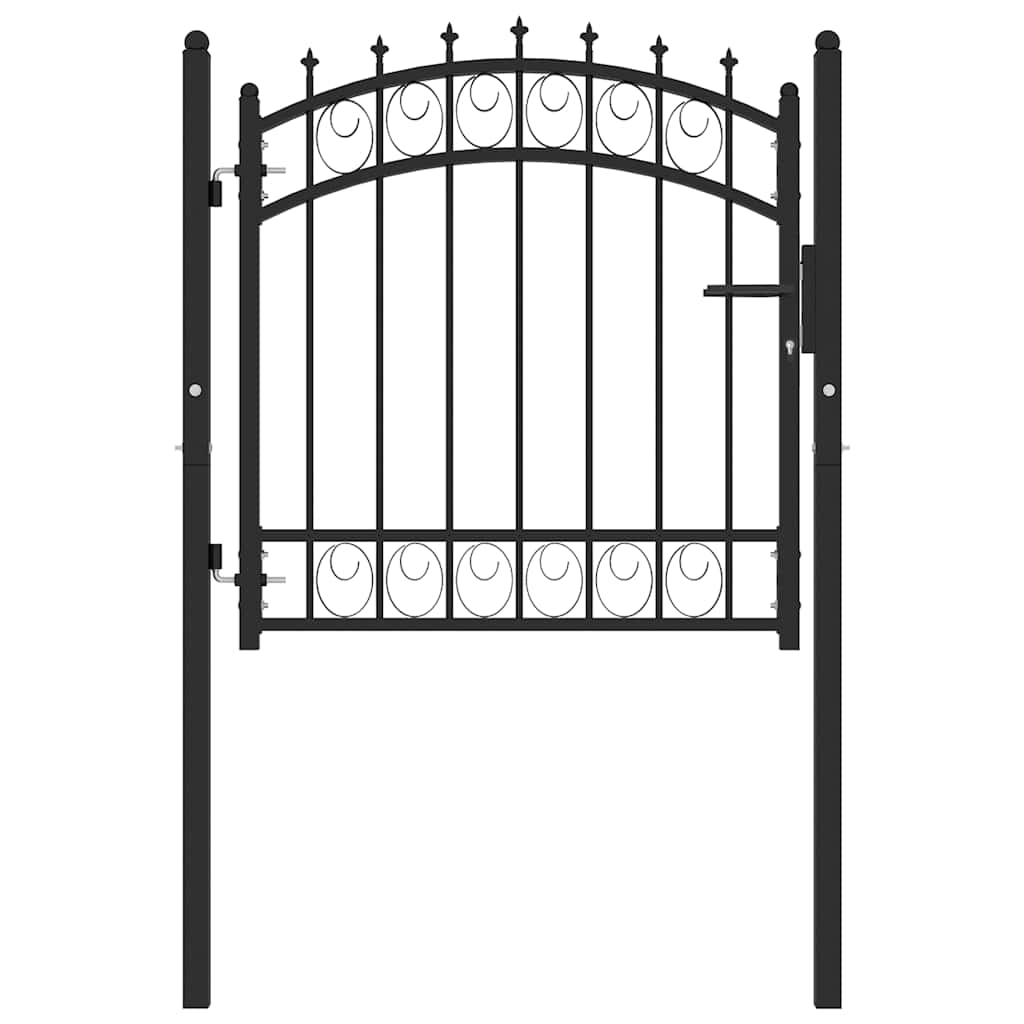 Portão de cerca emmen com pontas de aço 103x97 cm preto