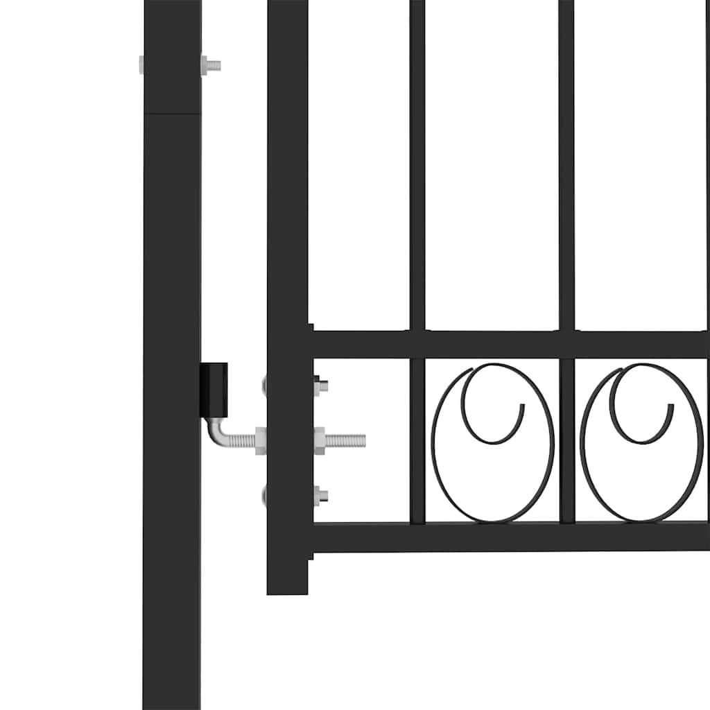 Portão de cerca emmen com pontas de aço 103x97 cm preto