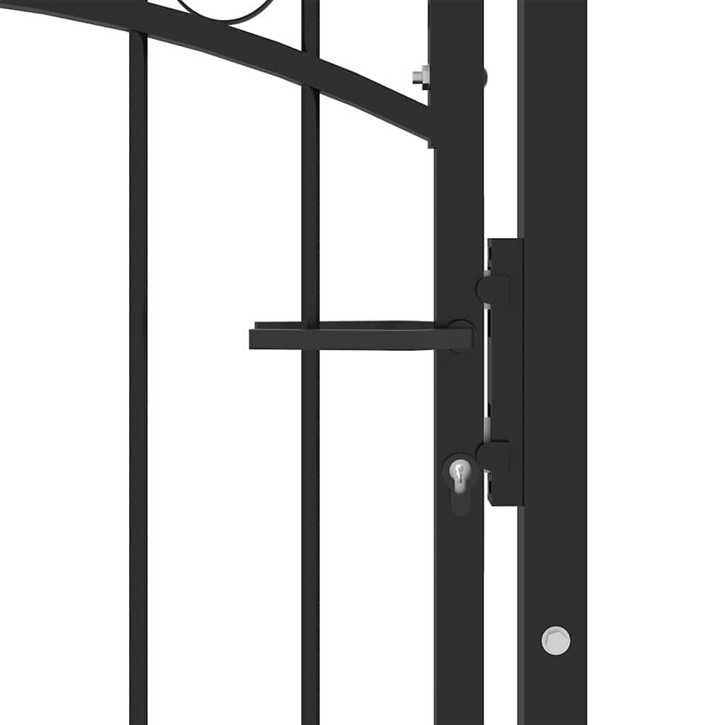 Portão de cerca emmen com pontas de aço 103x97 cm preto