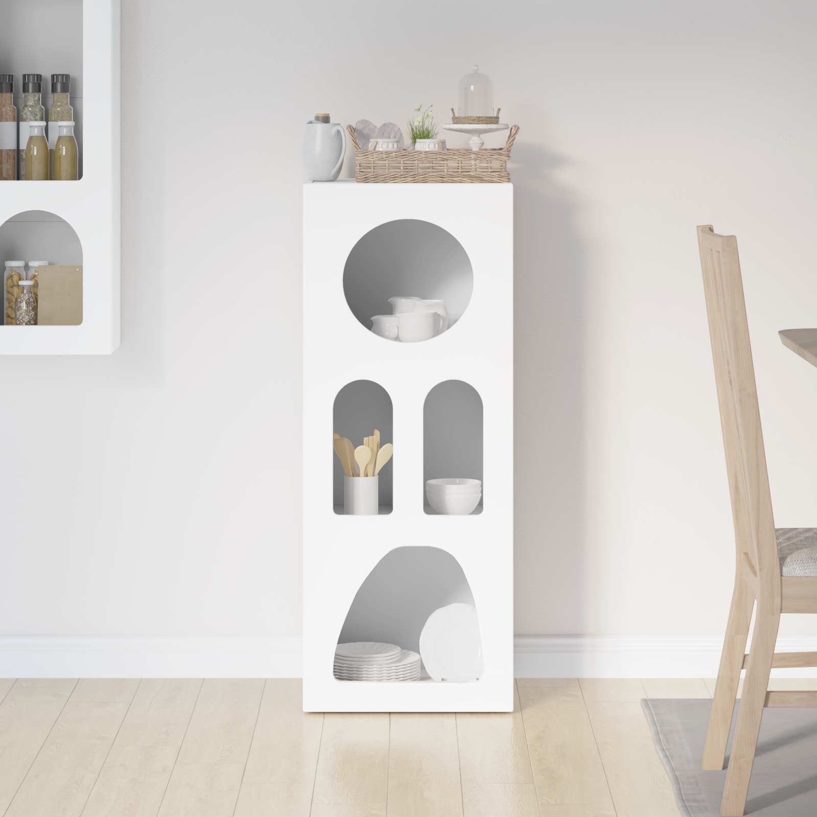 Buffet elst branco 40 x 35 x 100,5 cm derivados de madeira